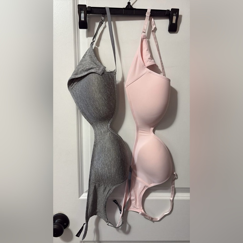 Gray and Pink Bra Set
